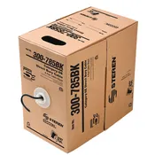 Steren 1000ft 24/4 CAT5E UTP Direct Burial Solid Cable - Pull-Box - Black - CM Rated, UL Listed