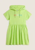Abito Bambina con Cappuccio e Logo Multicolore