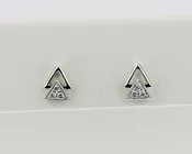 Angular 18k White Gold & Diamond Stud Earrings