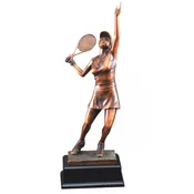 17.5 inch female tennis player sculpture