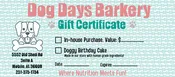 Dog Days Barkery Gift Card