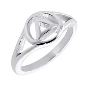 10mm Wide Alcoholics Anonymous AA Sobriety Ring in 14k White Gold