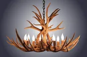8 Light Mule Deer Antler Chandelier