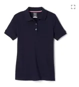 AK23CL Girls Short Sleeve Interlock Polo with Picot Collar  (Feminine Fit) - 3 Color - With Creative Learning Lab Logo