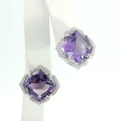 Amethyst and Diamond Earrings