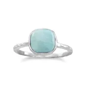 Cushion Cut Turquoise Sterling Silver Ring