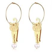14K Gold Filled Cat Pearl Earrings