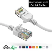 0.75Ft CAT6A UTP Slim Ethernet Network Booted Cable 28AWG White (Part Number – ATDS100270WT)