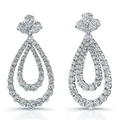 12.97ct Round and Pear Shaped Diamond Earrings