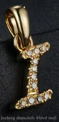 0.058 Ct. Diamond 10 Kt Gold (Yellow). Initial Letter/Alphabet "I" Pendant. (Women).