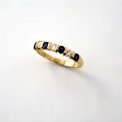 Classic Seven Diamond & Sapphire Band