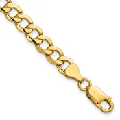 14k 6.5mm Semi-Solid Curb Bracelets
