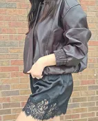 SATIN LACE ELASTIC WAIST SHORTS