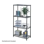 Black Industrial Wire Shelving 36W x 18D x 72H