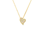 16-18" 18K YELLOW GOLD PRINCESS HEART CONTAINING 0.15CTS., TOTAL WEIGHT OF DIAMOND ACCENTS