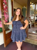 Floral Smocked Mini Dress/Plus