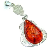 Authentic Baltic Amber  .925 Sterling Silver handmade Pendant