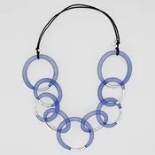 Blue and Silver Mesh Statement Necklace -COL