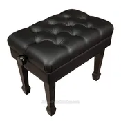 Hydraulic Adjustable Piano Bench – Diamond Tufted, Black Finish