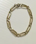 14k Gold Figaro Link Bracelet - 8" - 17.9 Grams - 6.4mm