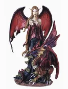 8"H Gothic Red Fairy with Dragon Figurine — CityTrenz Boutique
