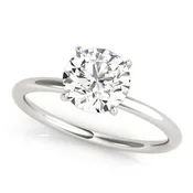 14K White Gold Round Diamond Halo Engagement Ring