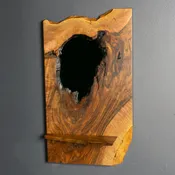 Liveedge mirror with shelf — Austin Heitzman Furniture