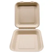 9" x 9" x 3"  Wheat Straw Hinged Lid Container