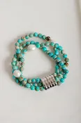 3-Strand Natural Jasper Beaded Bracelet