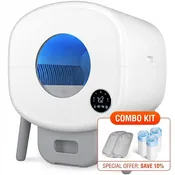Cumrige Self-Cleaning Litter Box Starter Kit (M2) – Automatic Cat Litter Box with Waterproof Litter Mat & Stretchable Waste Liners for Multi-Cat Homes
