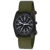 Bertucci A-2S Unisex Vintage Black Dial Defender Olive Band Water Resistant Swiss Quartz Watch - 11510