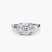Baguette Accent Solitaire Engagement Ring