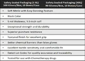 Black Nitrile PF Exam Grade Gloves
