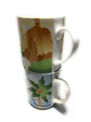 2 Stackable Mugs Porcelain Beach Life | #ih03330