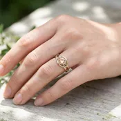 Ethereal Ring-14K Gold Custom Made Oregon Sunstone Ring