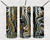 Abstract Glitter Grey Swirl 20oz Tumbler