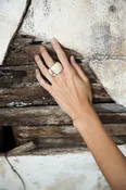Distressed Horn Ring — Gillion Carrara
