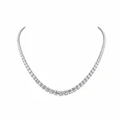 24.68 Cts 14K WHITE GOLD Round Shape Riviera Necklace