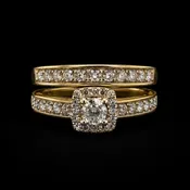 10K Yellow Gold Diamond Bridal Set