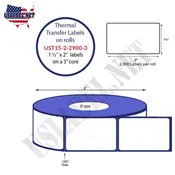 1.5'' x 2'' Thermal Transfer/inkjet Labels on a 3 '' Core 8 ''OD.
