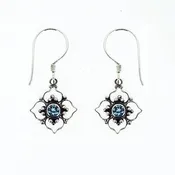 (250RBT) Blue Topaz Sterling Silver Earrings