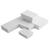 100 Pieces Cotton Filled Jewelry Box Assortment in White Swirl