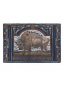 135x195 Rectangular Silk Scarf-Secrets of the Bison-Chambray/Stone