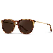 Drew - Polarized Sunglasses: Maple Tortoise / Dark Brown Lens