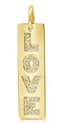 14K Yellow Gold Diamond “Love” Pendant