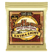 Extra Light Earthwood 80/20 Bronze Acoustic Guitar Strings 10-50 Gauge - 3 Pack