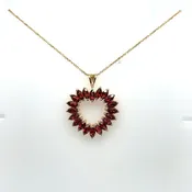 10KT Garnet Heart