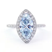 Fancy Light Blue 2.13 Carat Marquise Diamond Engagement Ring 2.57 CTW in Platinum