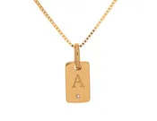 .01ct. Laser Initial "A" Pendant in 10K Yellow Gold