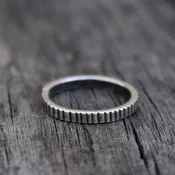 Etched Thin Sterling Ring
